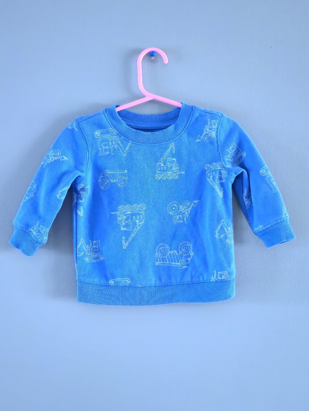 Baby Boys Big Trucks Theme Blue Sweatshirt 6-12m